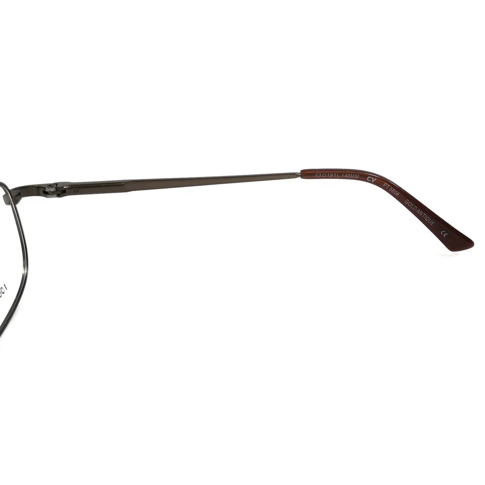 Puriti Eyeglasses Frames PT5606 GOLD ANTIQUE Rectangle Wire Rim 53-18-140